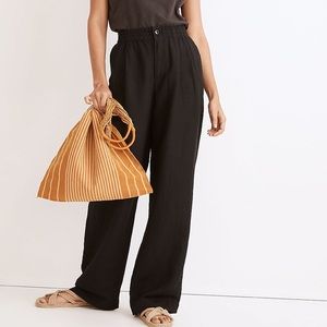 Madewell Linen Blend Pull-On High-Rise Straight Pants